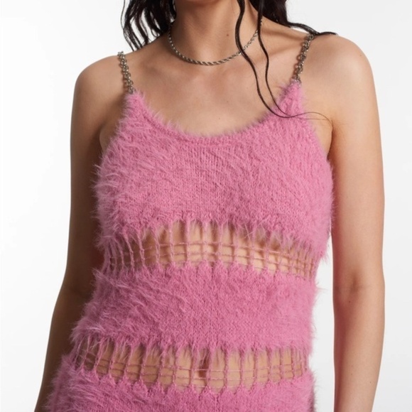 THE RAGGED PRIEST Hard Candy Pink Eyelash Maxi Dress - Picture 5 of 10